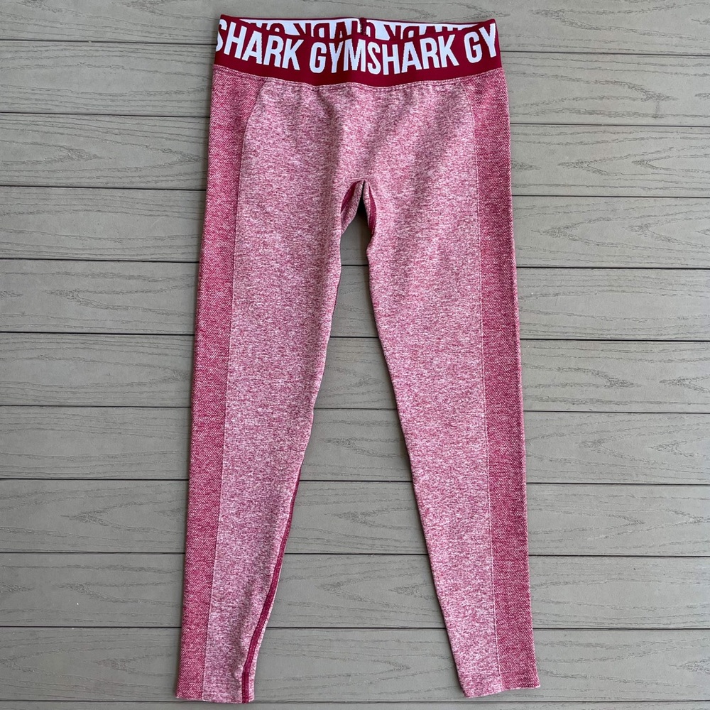 Gymshark Womens Athletic Leggings Red Burgundy Seamless Heathered M